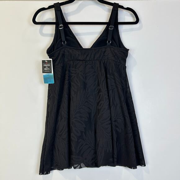 Swim Solutions Flyaway Swim Dress Black Bar III Open Front 8006294 Women's 8 NWT - Picture 5 of 10